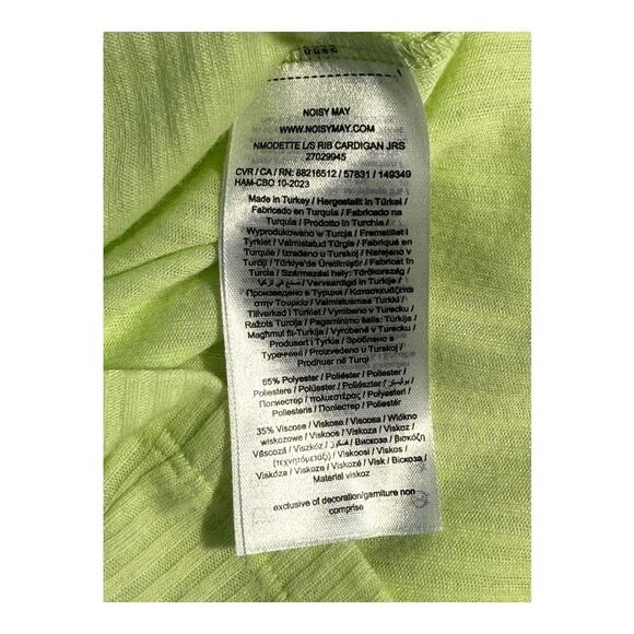 Noisy May Women's Medium Light Green Ribbed Button-Down Cardigan Sweater NWOT‎ - Picture 8 of 9